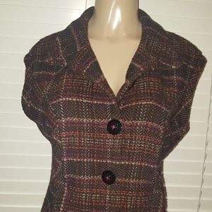 Cabi plaid belted vest